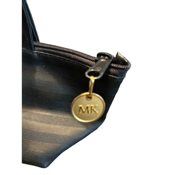 Mary Kay Black Striped Handbag With Zipper & Handles - Picture 6 of 11